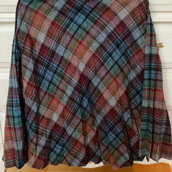 Sz S Vintage 70s Pleated Plaid Skirt - Picture 3 of 14